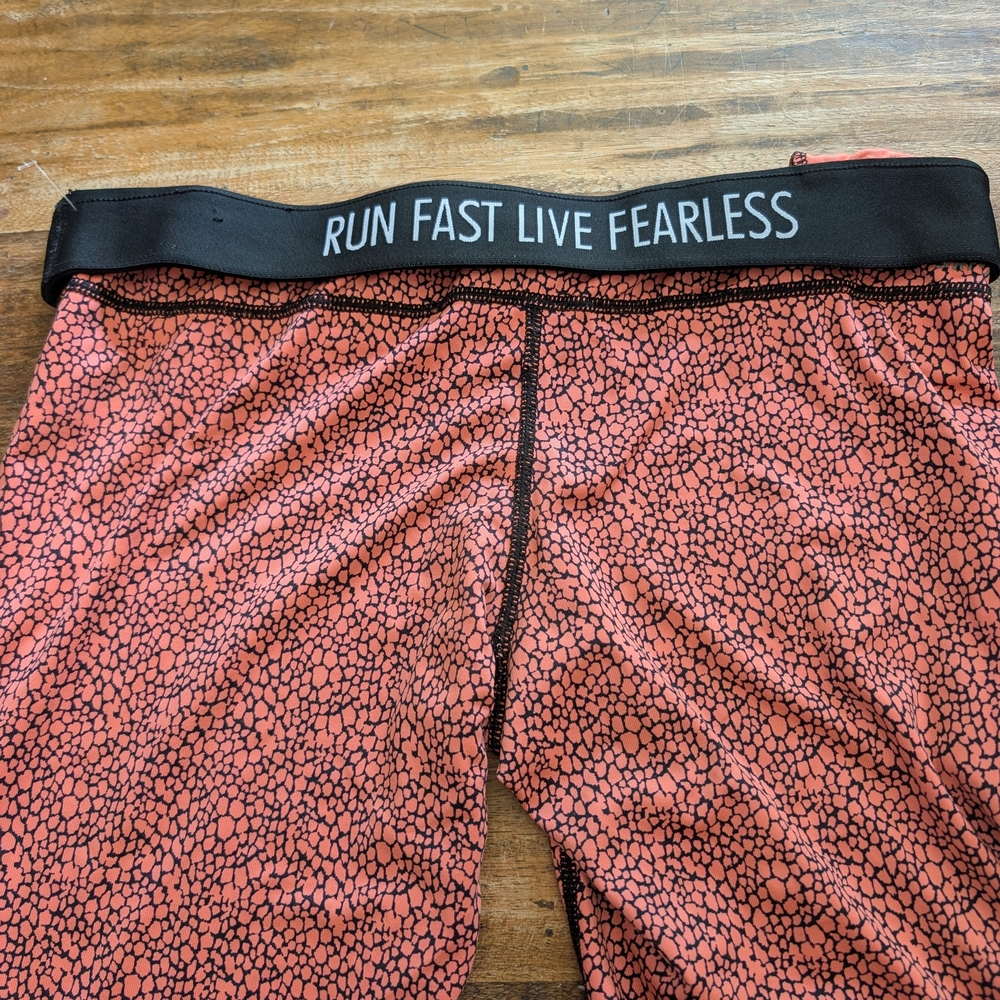 Nike Coral Athletic Capris with Motivational Waistband